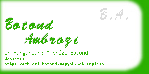 botond ambrozi business card