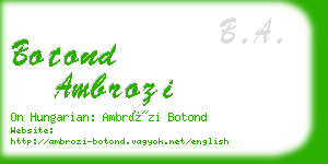 botond ambrozi business card